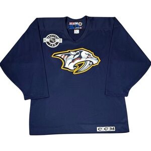 Vintage Nashville Predators Center Ice CCM NHL Hockey Jersey Blue